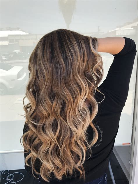 blonde balayage on brunette hair